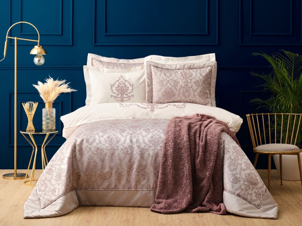 8 Pieces Laya Double Dowry Set 200 x 220 cm - Dried Rose