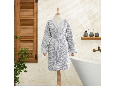 Zebra Cotton Bathrobe S / M - Grey