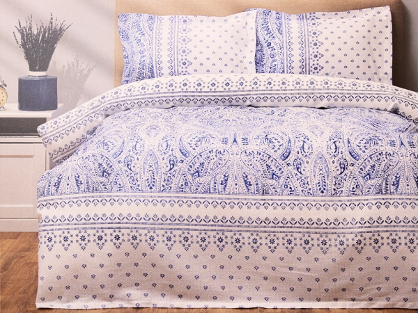 4 Pieces Della Double Pique Set 200 x 220 cm - Blue