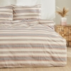 4 Pieces Tahara Double Yarn Dyed Duvet Cover Set 200 x 220 cm - Terracotta