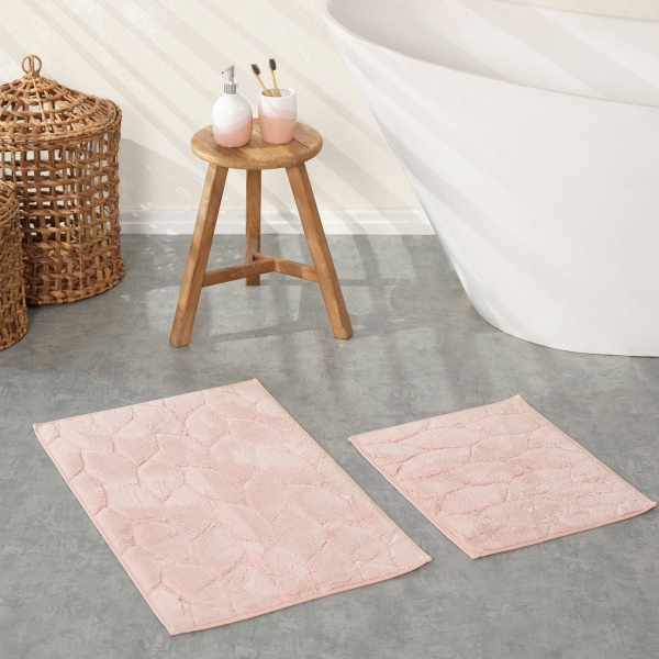 Elegant Bath Mat Set 50 x 80 + 50 x 40 cm - Pink