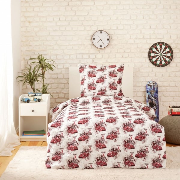 2 Pieces Project Extreme Single Bedspread Set 160 x 240 cm - Red