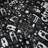 2 Pieces Cats Single Bedspread Set 160 x 240 cm - Black