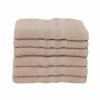 6 Pieces Road Cotton Face Towel Set 50 x 90 cm - Beige