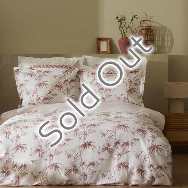4 Pieces Grove Bamboo Cotton Double Duvet Cover Set 200 x 220 cm - Coral
