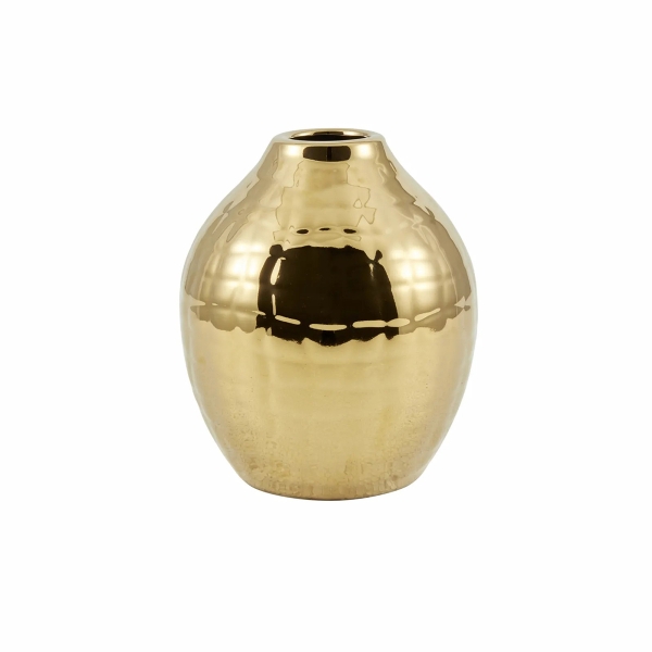 Lesley Decorative Oval Vase 12 x 12 x 14 cm - Gold