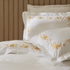 6 Pieces Nora Bamboo Embroidered Double Duvet Cover Set 200 x 220 cm - Yellow