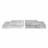 4 Pieces Edna Bath and Face Towel Set - Off White / Grey