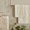 4 Pieces Edna Bath and Face Towel Set - Off White / Beige