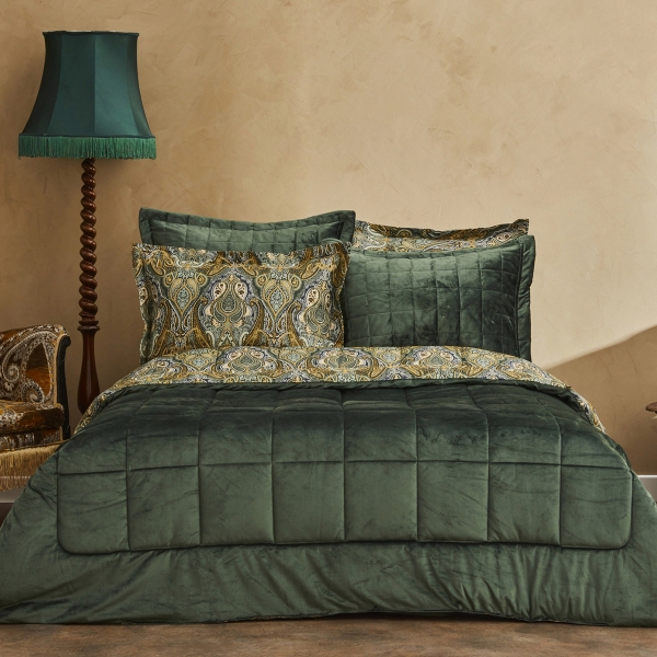 6 Pieces Sherrie Double Luxury Bedspread Set 200 x 220 cm - Green