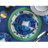 53 Pieces Olympos Bone Dinner Set - White / Navy Blue
