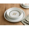 24 Pieces Moderna Porcelain Dinner Set - Green / Orange
