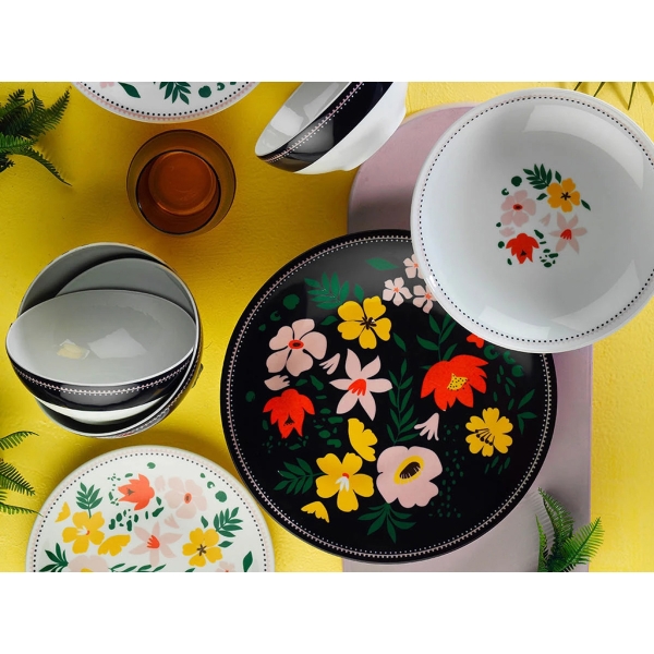 24 Pieces Zeugma Porcelain Dinner Set - Multicolor