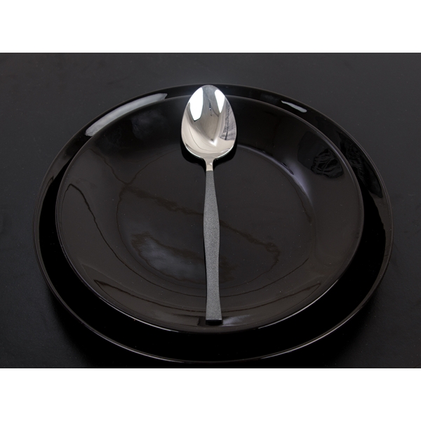 12 Pieces Elegant Mirror Finish Dinner Spoon Set 3 / 199 mm - Grey