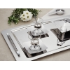 28 Pieces Rana Mirror Finish Tea Set ( Without Glass ) - Silver