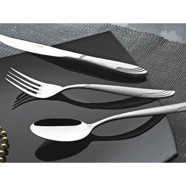 12 Pieces Lisbon Sandblast Dinner Fork Set 2.5 / 194 mm - Silver