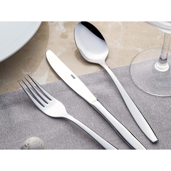 12 Pieces Sahara Mirror Finish Dinner Spoon Set 2.5 / 201 mm - Silver