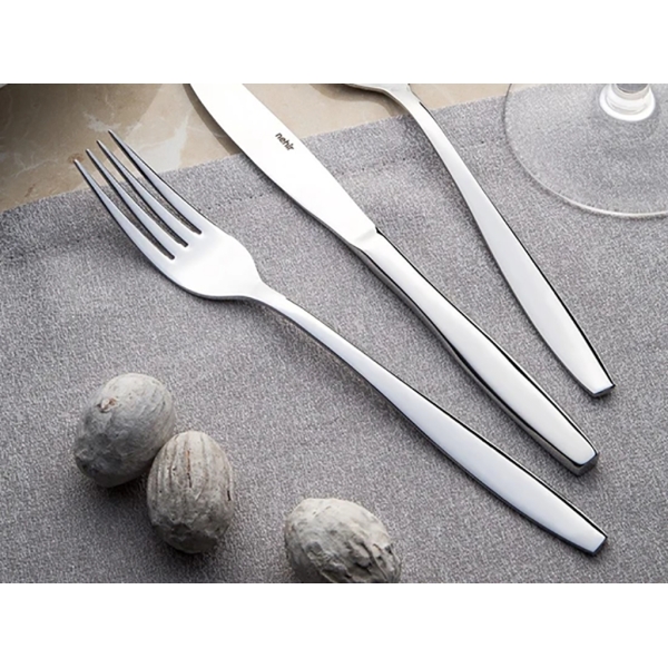 12 Pieces Sahara Mirror Finish Dessert Fork Set 2 / 164 mm - Silver