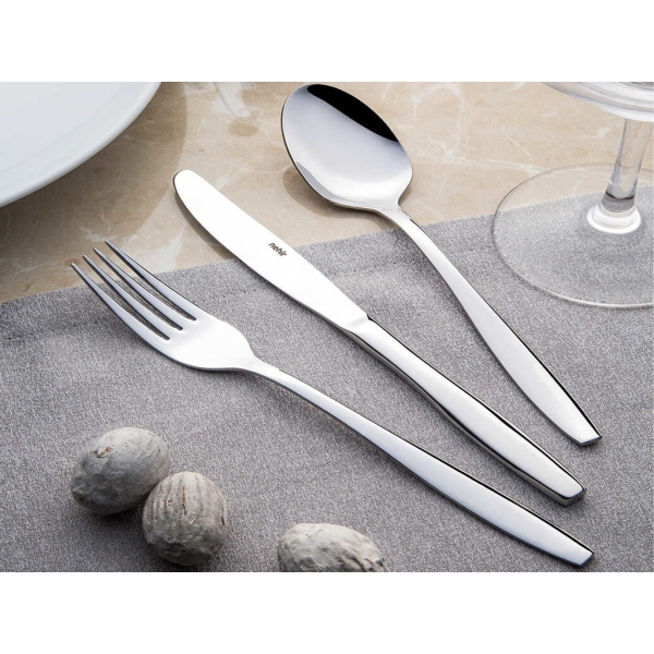 24 Pieces Sahara Mirror Finish Cutlery Set - Silver