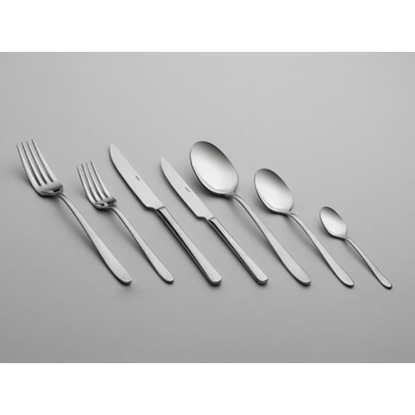 12 Pieces Sultan Mirror Finish Dessert Spoon Set 2.5 / 167 mm - Silver