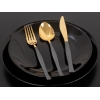 36 Pieces Elegant Cardboard Boxed Cutlery Set - Gold / Grey