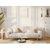 Klem Triple Velvet Sofa Wooden Leg 224 x 91 x 84 cm - Ecru
