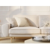 Klem Triple Velvet Sofa Wooden Leg 224 x 91 x 84 cm - Ecru