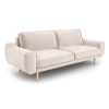 Klem Triple Velvet Sofa Wooden Leg 224 x 91 x 84 cm - Ecru