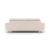 Klem Triple Velvet Sofa Wooden Leg 224 x 91 x 84 cm - Ecru