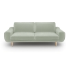 Klem Triple Velvet Sofa Wooden Leg 224 x 91 x 84 cm - Almond's Green Color