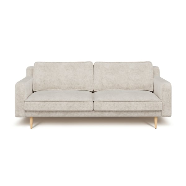Klem Slim Triple Sofa Natural Texture Wooden Leg 210 x 91 x 84 cm - Beige