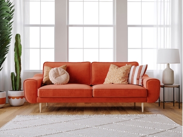 Klem Double Sofa Velvet Wooden Leg 198 x 91 x 84 cm - Tile