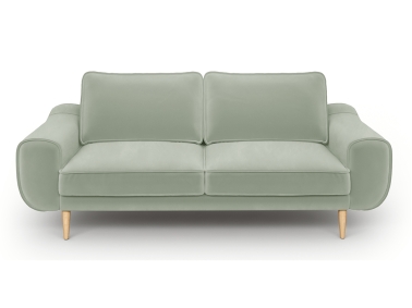 Klem Double Sofa Velvet Wooden Leg 198 x 91 x 84 cm - Almond's Green Color
