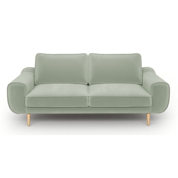 Klem Double Sofa Velvet Wooden Leg 198 x 91 x 84 cm - Almond's Green Color