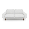 Klem Double Sofa Linen Cylinder Wooden Leg 198 x 91 x 84 cm - Greige