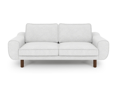 Klem Double Sofa Linen Cylinder Wooden Leg 198 x 91 x 84 cm - Greige