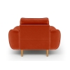 Klem Single Sofa Velvet Wooden Leg 108 x 91 x 84 cm - Tile