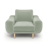 Klem Single Sofa Velvet Wooden Leg 108 x 91 x 84 cm - Almond's Green Color