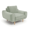 Klem Single Sofa Velvet Wooden Leg 108 x 91 x 84 cm - Almond's Green Color