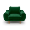 Klem Single Sofa Velvet Wooden Leg 108 x 91 x 84 cm - Emerald Green