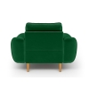 Klem Single Sofa Velvet Wooden Leg 108 x 91 x 84 cm - Emerald Green