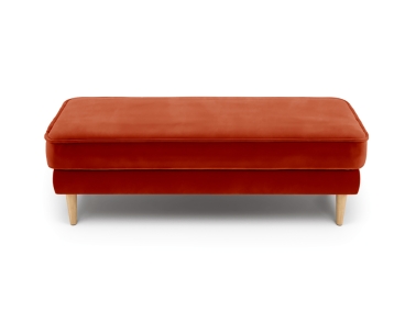 Klem Bench Velvet Wooden Leg 120 x 43 x 43 cm - Tile