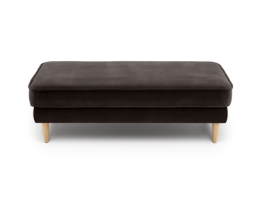 Klem Bench Velvet Wooden Leg 120 x 43 x 43 cm - Anthracite
