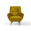 Modsy Bergere Velvet Wooden Leg 81 x 80 x 86 cm - Mustard