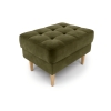 Modsy Pouf Small Velvet Wooden Leg 60 x 45 x 45 cm - Khaki