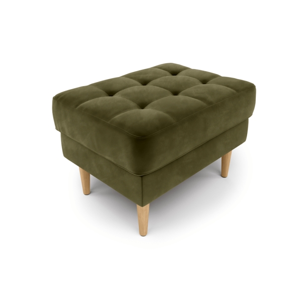 Modsy Pouf Small Velvet Wooden Leg ..