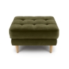 Modsy Pouf Small Velvet Wooden Leg 60 x 45 x 45 cm - Khaki