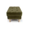 Modsy Pouf Small Velvet Wooden Leg 60 x 45 x 45 cm - Khaki