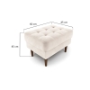 Modsy Pouf Small Velvet Wooden Leg 60 x 45 x 45 cm - Khaki