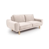 Klem Double Sofa Velvet Cylinder Wooden Leg 198 x 91 x 84 cm - Ecru